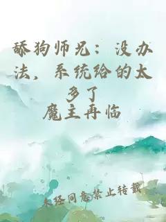 舔狗師兄：沒辦法，系統(tǒng)給的太多了